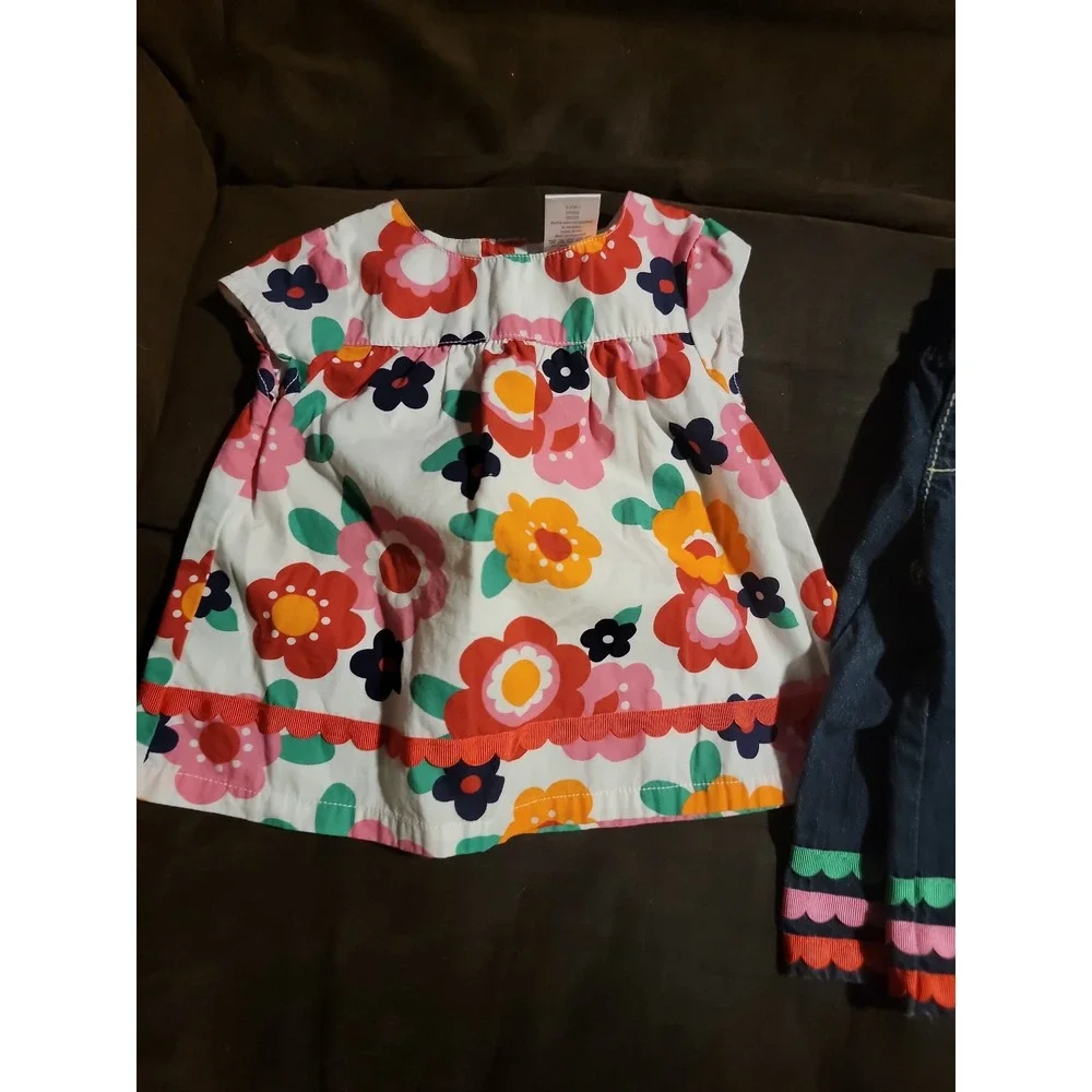 Gymboree smart little lady outfit top jeans size 6 12 months‎